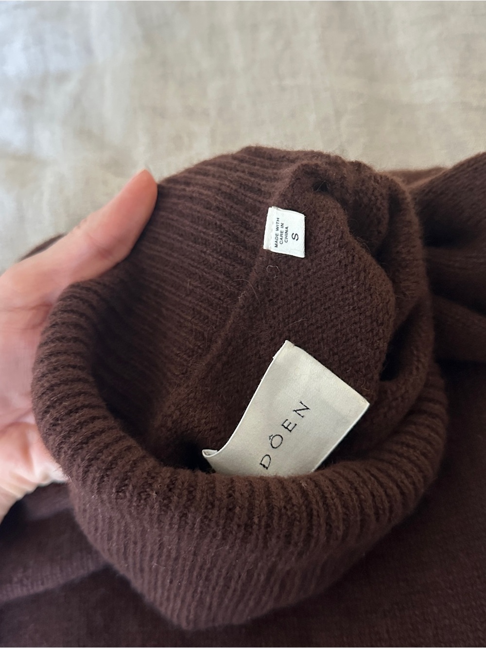 Doen Agathe Cashmere Dress ~ Dark Umber - Picture 6 of 7